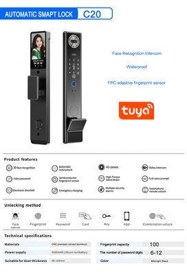 防水 TTロック Tuya アプリ 指紋コード カードキー スマートドアロック