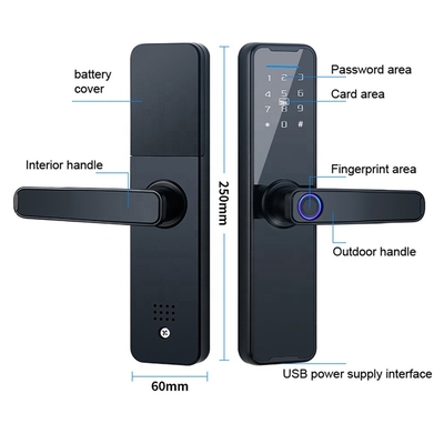 FCCの指紋のスマートなドア ロック50mmの厚さのTuya APPデジタルのドア ロック
